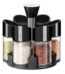1 Set Rotating Cruet Condiment Seasoning Jars Set for Spices Pepper Sprays Bottles Salt Shakers Holder