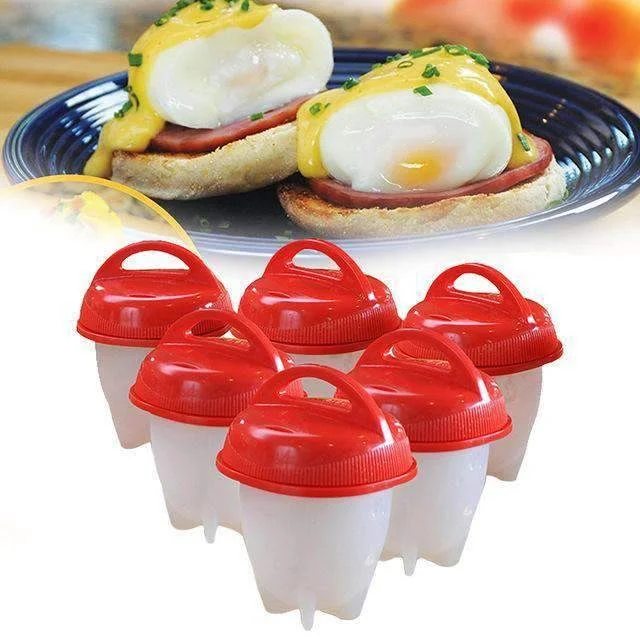 6Pcs Set Silicone Egglettes Egg Cooker Hard Boiled Eggs Without The Shell For Egg Tools Package