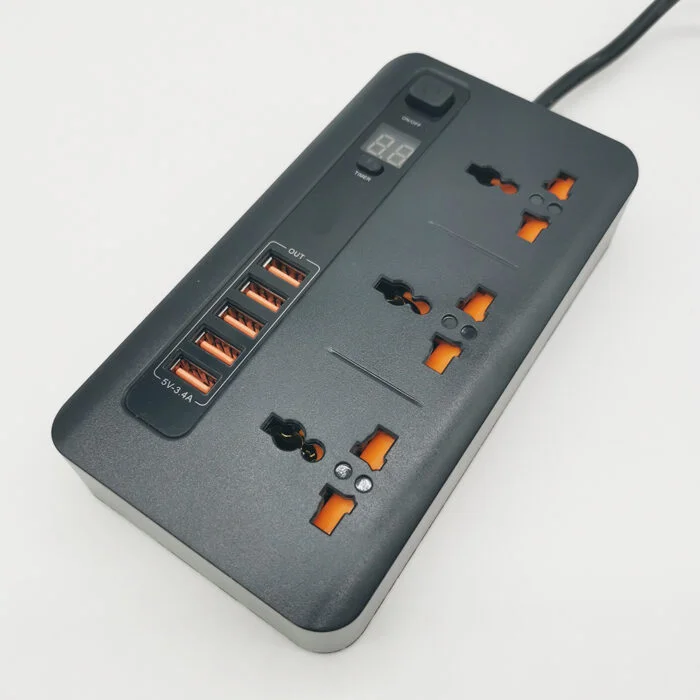 ⁦وصلة كهرباء بسلك 5 مداخل USB بطول 2 متر⁩ - الصورة ⁦3⁩