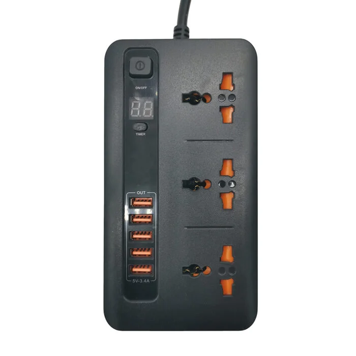 ⁦وصلة كهرباء بسلك 5 مداخل USB بطول 2 متر⁩ - الصورة ⁦2⁩