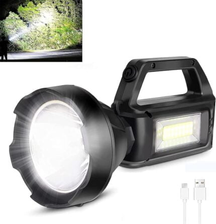 مصباح كشاف LED قابل للشحن مع الشحن بالطاقة الشمسية بمخرج USB