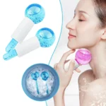 كرات تدليك الوجه الزجاجية بالتبريد والتدفئة 2 قطعة لشد البشرة وتقليل الانتفاخ