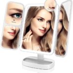 مرآة مكياج مكبرة مع 66 لمبة ليد قابلة لإعادة الشحن