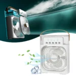 مروحة محمولة بتقنية الرذاذ تبريد مضاعف وإضاءة ليلية