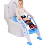 مقعد مرحاض بوتي للأطفال بسلم صغير للتدريب على المرحاض للأطفال بمقابض