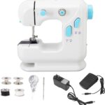 ماكينة خياطة كهربائية أوتوماتيكية للمبتدئين في الخياطة وهواة الأعمال اليدوية بخطين وسرعتين