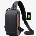شنطة كتف رجالية مضادة للسرقة مع منفذ USB – مثالية للدراجات والسفر