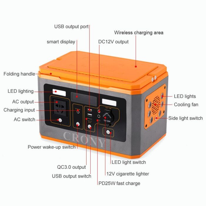 crony bs500 500w portable power station outdoor energy storage 110v 220v high power emergency power supply portable power station 593251