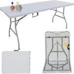 طاولة طعام محمولة قابلة للطي 150 سم متينة وسهلة التخزين