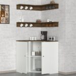 طاولة ركن القهوة والشاي زاوية Margaret تصميم تركي بلون أبيض أنيق ابيض سطح بني