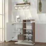 طاولة ركن القهوة والشاي الخشبية مع رف جداري (mareta)