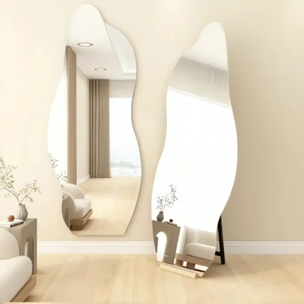 مرآة المنزل الأرضية والجدارية الفاخرة كاملة بإطار ألمنيوم فاخر رؤية بانورامية وتصميم أنيق | موديل MHD-6