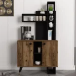 طاولة ركن القهوة والشاي الخشبية مع رفوف (serenze)