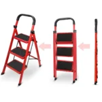 سلم 3 درجات مثلثي قابل للطي يدعم حتى 135 كغ