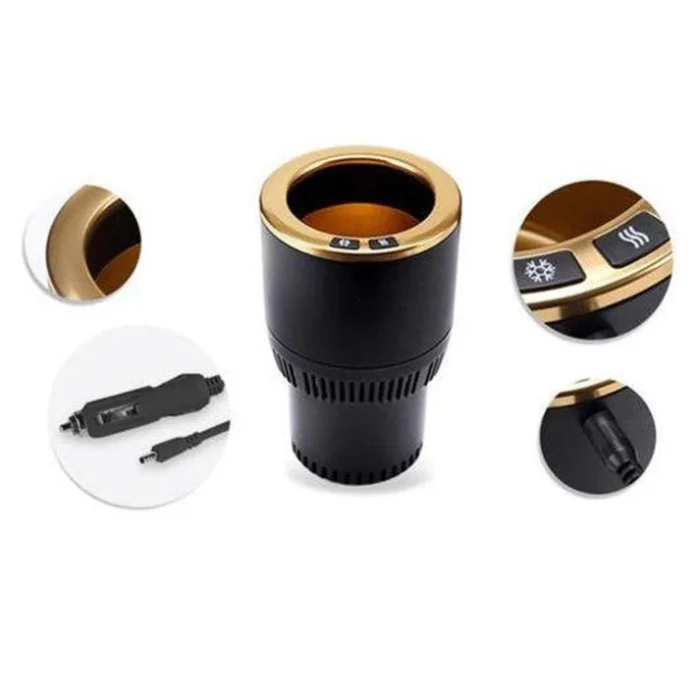 crony pt c301 bg vehicle heat and cold car cup holder cooling warming auto cup golden 650302