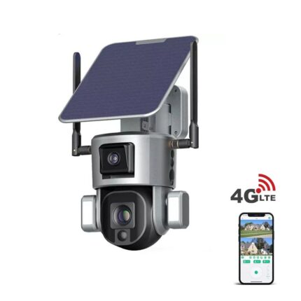 كاميرا مراقبة خارجية S5 بدقة 4K وزاوية 355° – شمسية ببطارية 20000mAh وتقريب 20x