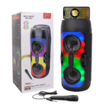 مكبر صوت سماعة بلوتوث محمولة خارجية صوت قوي وإضاءة LED