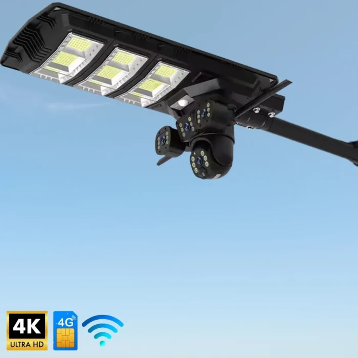 ⁦كاميرا مراقبة شمسية 4K بزاوية 360° واتصال 4G/WiFi – مزودة بكشاف ذكي ورؤية ليلية⁩ - الصورة ⁦2⁩