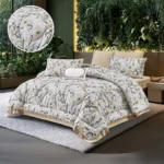 طقم ديباج سرير مزدوج قطن Amira (7 قطع)