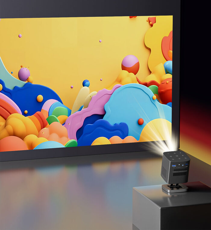 ⁦جهاز عرض ذكي ثلاثي الأبعاد بروجكتور – DLP بنظام Android | محمول، بلوتوث، Wi-Fi، دعم 1080p⁩ - الصورة ⁦11⁩