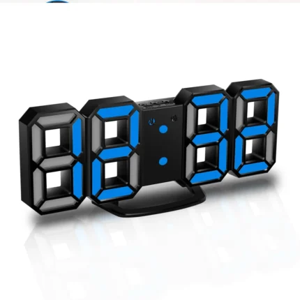 ساعة منبه رقمية ثلاثية الأبعاد بإضاءة LED – تصميم عصري ومزايا متعددة (GH8018)