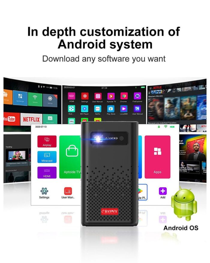 ⁦جهاز عرض بروجكتور محمول C900 – DLP ذكي مع بلوتوث بطارية داخلية⁩ - الصورة ⁦12⁩