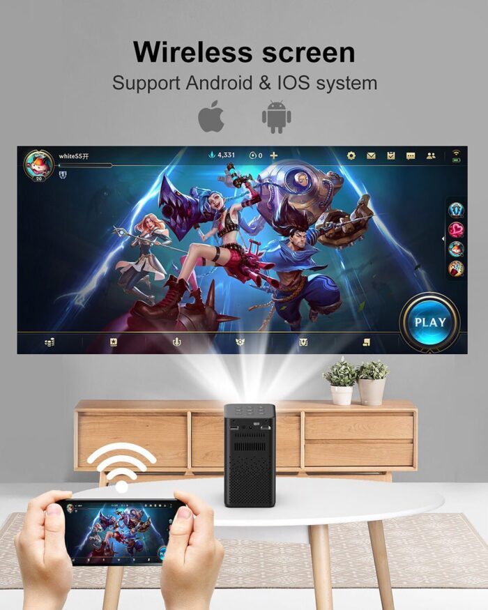 ⁦جهاز عرض بروجكتور محمول C900 – DLP ذكي مع بلوتوث بطارية داخلية⁩ - الصورة ⁦13⁩