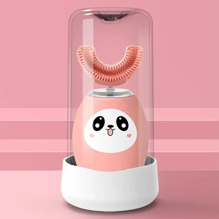 ⁦فرشاة أسنان كهربائية U للأطفال - سيليكون غذائي + شحن USB⁩ - الصورة ⁦2⁩