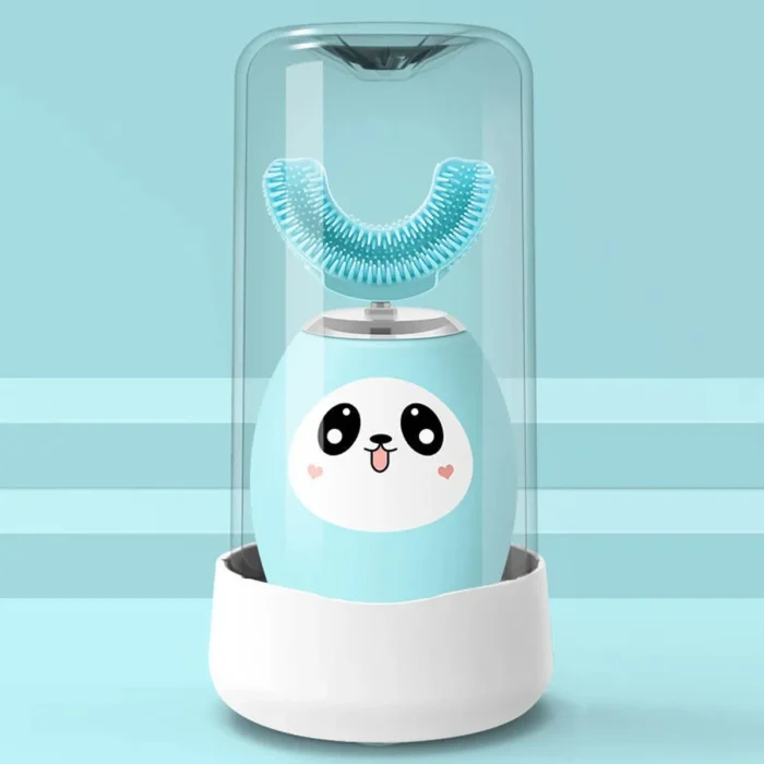 ⁦فرشاة أسنان كهربائية U للأطفال - سيليكون غذائي + شحن USB⁩ - الصورة ⁦4⁩