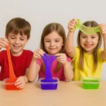 ⁦سلايم ملون مع كرات بيضاء للأطفال – 6 عبوات⁩ - الصورة ⁦4⁩