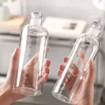مطارة مياه زجاجية شفافة مع مؤشر زمني – حجم 500ml / 750ml
