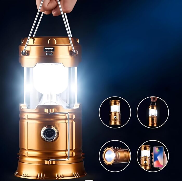 ⁦فانوس تخييم محمول مزود بإضاءة LED قابل لإعادة الشحن⁩ - الصورة ⁦4⁩