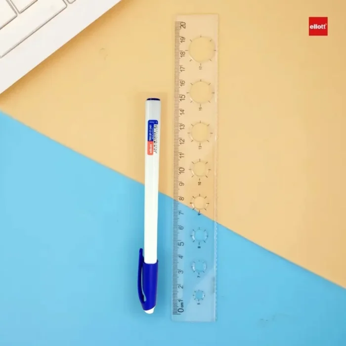 ⁦علبة أقلام حبر أزرق جاف تريو أب من إيلوت- قطر 0.7 مم (10 أقلام)⁩ - الصورة ⁦3⁩