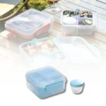 ⁦حافظة طعام بثلاثة أقسام مع علبة⁩ - الصورة ⁦2⁩