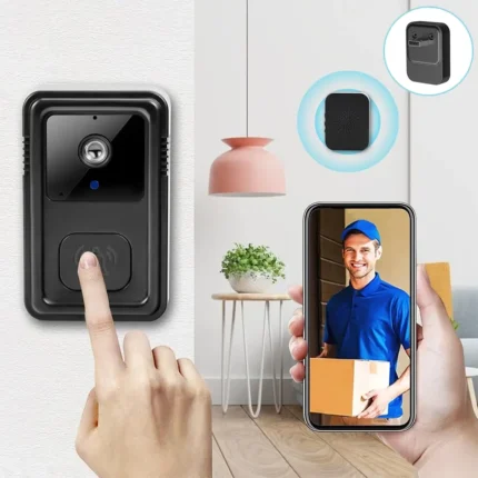 جرس باب ذكي بكاميرا وميكروفون اتصال Wi-Fi وتنبيهات للهاتف