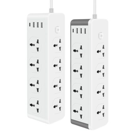 موزع طاقة عمودي بقدرة 3000 واط مع 10 منافذ + 4 USB سلك طوله 2 متر