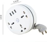 ⁦وصلة مشترك كهربائي 3 منافذ مع 3 منافذ USB للشحن السريع⁩ - الصورة ⁦3⁩