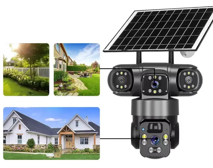 ⁦كاميرا مراقبة V380 رباعية FHD مع رؤية ليلية ملوّنة – 4G/Wi-Fi تعمل بالطاقة الشمسية⁩ - الصورة ⁦5⁩