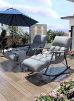 ⁦كرسي هزاز مريح قابل للتعديل وسادة ناعمة تصميم عصري متعدد الاستخدامات⁩ - الصورة ⁦8⁩