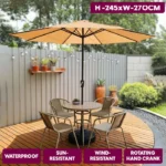 ⁦مظلة خارجية مقاومة للرياح مع قاعدة⁩ - الصورة ⁦3⁩