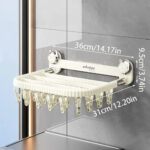 ⁦رف تجفيف الجوارب والملابس الداخلية بكوب شفط – قابل للطي وبدون حفر⁩ - الصورة ⁦5⁩