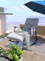 ⁦كرسي هزاز مريح قابل للتعديل وسادة ناعمة تصميم عصري متعدد الاستخدامات⁩ - الصورة ⁦10⁩