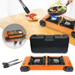 موقد غاز محمول برأسين للتخييم والرحلات