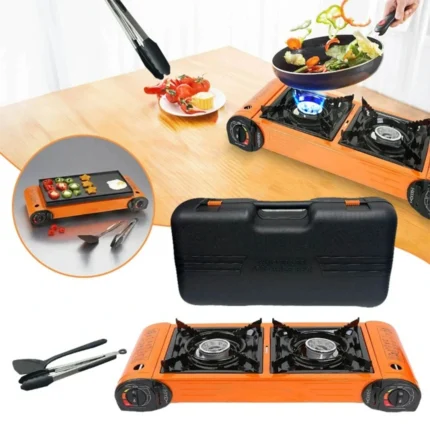 موقد غاز محمول برأسين للتخييم والرحلات