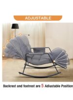 ⁦كرسي هزاز مريح قابل للتعديل وسادة ناعمة تصميم عصري متعدد الاستخدامات⁩ - الصورة ⁦6⁩