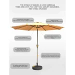 ⁦مظلة خارجية مقاومة للرياح مع قاعدة⁩ - الصورة ⁦7⁩