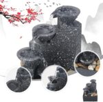 ⁦نافورة مياه اصطناعية ديكورية مع شلال وأضواء⁩ - الصورة ⁦9⁩