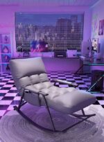 ⁦كرسي هزاز مريح قابل للتعديل وسادة ناعمة تصميم عصري متعدد الاستخدامات⁩ - الصورة ⁦9⁩