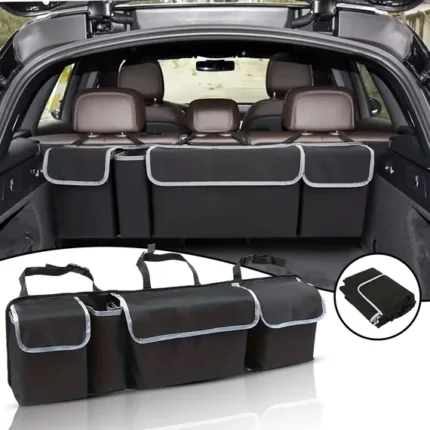 حقيبة تخزين صندوق السيارة القماشية القابلة للطي بأربعة جيوب