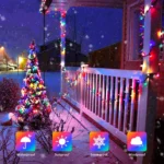 ⁦سلسلة أضواء LED شمسية متعددة الألوان بطول 50 متر⁩ - الصورة ⁦6⁩